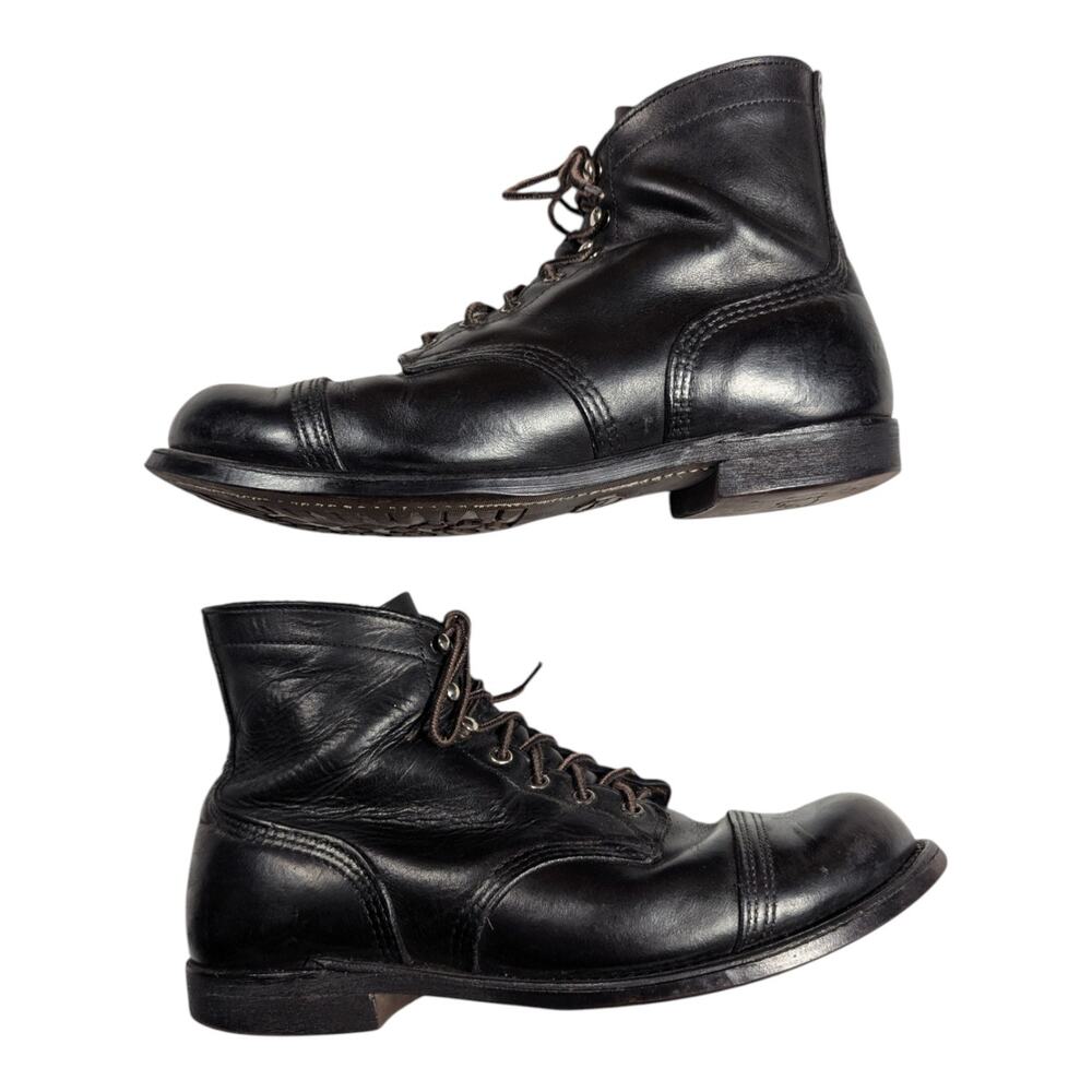 Red Wing Iron Ranger Black Leather Cap Toe Lace Up Work Boots Men's Sz 11